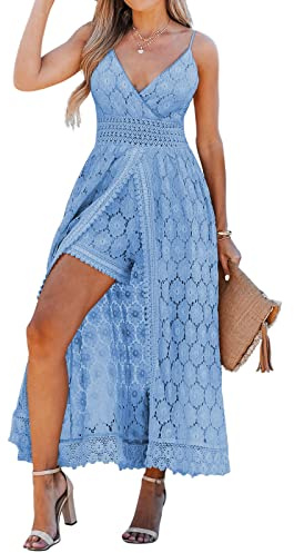 CUPSHE Dam Ruching Smocking Jumpsuit Sommar Slip V-ringad Rygglös Maxi Hög Låg
