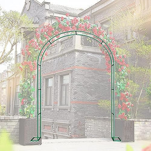 Arco Da Giardino in Metallo,Arco Per Rose Per Piante Rampicanti,Resistente Padiglione Da Giardino,Traliccio,Pergolati Alle Intemperie E Autoportante,Con Base,Facile Da Montare,Verde,W3.5M*H2.2M