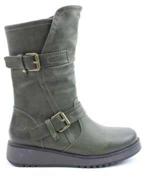 Heavenly Feet HANNAH4 Womens Mid Calf Boots Khaki