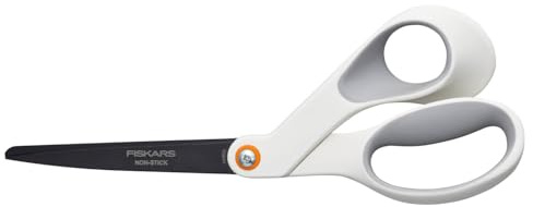 Fiskars non-stick craft scissors, length: 21 cm, stainless steel blade/plastic handles, white, 1070026