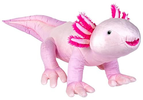 WILD REPUBLIC Cuddlekins Eco Jumbo Axolotl, Plüschtier, 76 cm, Plüschspielzeug, umweltfreundlich