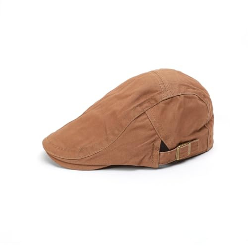 Leucos Ticte Men Women Ivy Cap Cotton Newsboy Hat Flat Cap Khaki