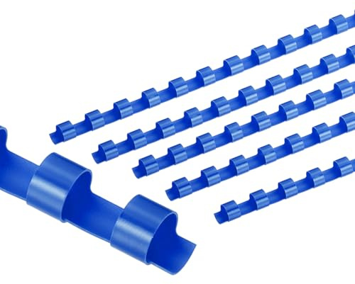 PATIKIL 8mm (5/16) Plastic Binding Combs, 50 Pcs 21 Rings Comb Binding Spines 40 Sheet Capacity Letter Size for Binding Paper Sheets, Blue