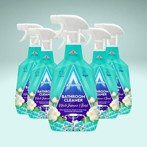 Pack of 6 - Astonish White Jasmine & Basil Bathroom Cleaner, 750ml