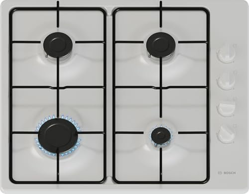Bosch PBP6B2K80, Série 2, Plaque gaz, 4 feux, 60 cm, Email blanc