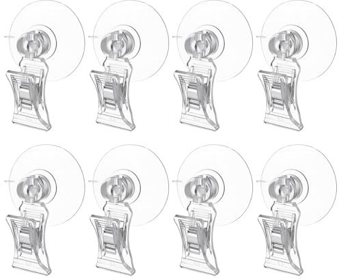Aquarium Suction Cup Clips, 6 Pcs Clear Plastic Fish Feeding Tool, Plant Leaf Seaweed Clips Veggie Feed Holder Underwater Fish Feeder for Advertising Display Business Cards Fishes Feeding Transparent