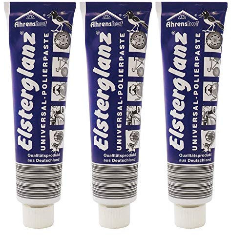 3x 150ml Elsterglanz Original Universal-Polierpaste, Universal-Politur, Poliermittel für alle Gebrauchsmetalle wie Kupfer, Messing, Bronze, Zinn, Nickel, Gold und Edelstahl