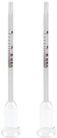 Lantelme 2 Stück Glas Vinometer Set | 0 bis 25 Vol% | Alkoholgehalt messen in Wein Most Obstwein Fruchtwein Maische | Präzises Zubehör für Hobbybrauer und Destillation