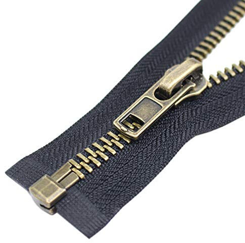 ByaHoGa 70 cm #8 Fermetures éclair Métal Séparable Noir Fermeture Éclair Métallique A Zipper Glissière pour Les Jackets (Laiton Antique)