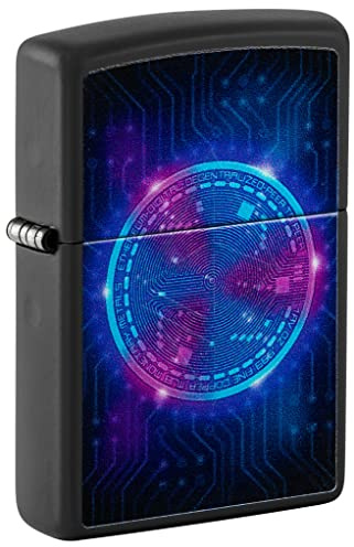 Zippo, Mechero, Diseño de Lotus Moon, Iridiscente con Grabado láser, Recargable, Reutilizable, diseño Resistente al Viento, Caja de Regalo, Fabricado en Estados Unidos