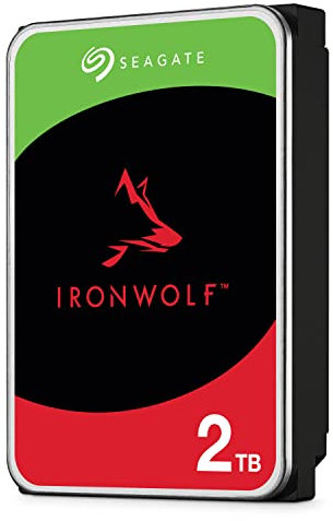 Seagate IronWolf, 2 TB, Disk Interno NAS, SATA da 6 Gbit/s, CMR 3,5, 5900 giri/min, cache 256 MB, NAS RAID, 3 anni Rescue Services (ST2000VN003)