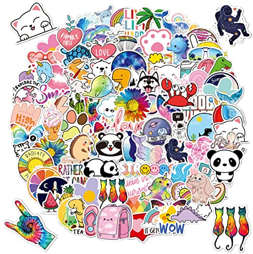 100 Pcs Pegatinas Aesthetic(Vinilo) Stickers Laptop 丨Pegatinas Decorativas丨Stickers Ordenador Portatil、Maletas、Monopatín、Guitarra、Tazas etc