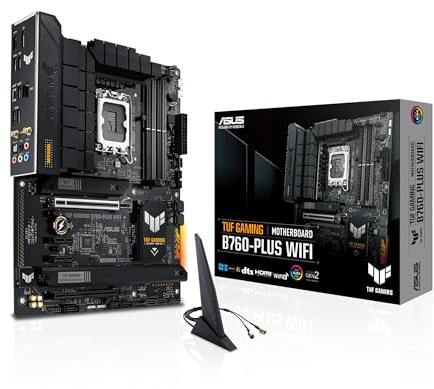 ASUS TUF GAMING B760-PLUS WIFI Motherboard ATX LGA1700-Sockel B760 Chipsatz USB 3.2 Gen 1 2 USB-C Gen2 2x2 2.5 Gigabit LAN Wi-Fi 6 Bluetooth Onboard-Grafik CPU erforderlich HD Audio 8-Kanal