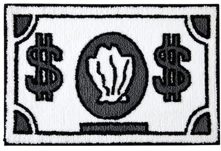 RoomTalks Niedliche Boho-Teppiche für Badezimmer, Küche, Wohnheim, Schlafzimmer, ästhetisch, 5 x 7,6 cm, kleine Fläche, Überwurf, Teppich, Schwarz und Weiß, flippig, trendig, coole Badematte,