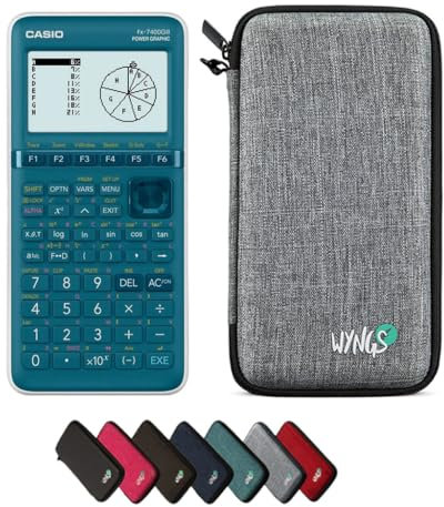 Casio fx-7400GIII inkl. WYNGS Schutztasche Hellgrau - Grafikrechner - Basic Set