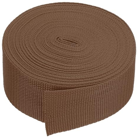 PATIKIL Sangle en Polypropylène de 10 Yards, 2 Pouces, Rouleau de Sangle Lourde pour Chaise pour l'Intérieur et l'Extérieur, Escalade, Bricolage, Marron