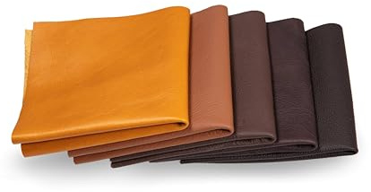 Läderdelar - läderfall, läderutskärningar, extra stora storlekar, hög kvalitet, läder, sorterat, textilier, hantverk, bearbetning, lock, 1 kg, A0-format - A6, brun, kastanj, DIN A5 ab 800 Gramm