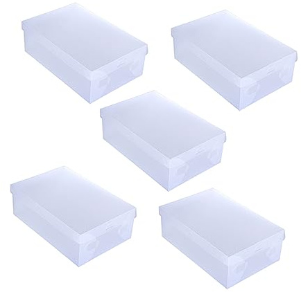 Cabilock Caja De Almacenamiento De Zapatos De Hombre Plegable 5 Unidades Plástico Transparente Protección contra Humedad Uso Doméstico y Oficina Organizador De Zapatos
