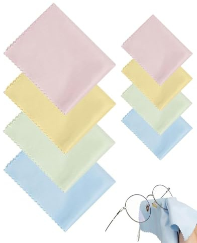 HUVZOR 20 pezzi Panni Microfibra Occhiali, Microfibra Panno di Pulizia per la Pulizia di Lenti Panno Pulizia Occhiali da Vista Riutilizzabile, 15cm x 18cm per pulire Occhiali, Lenti, Tablet