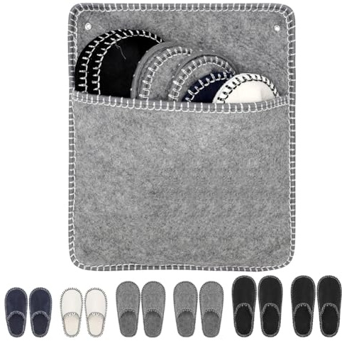 CEWROM Juego de 6 pares de zapatillas de invitados de fieltro antideslizantes para invitados, suela antideslizante, zapatillas desechables para hotel, salón, dormitorio, spa e invitados