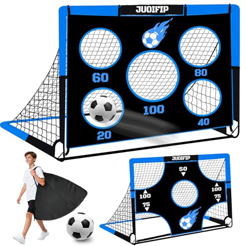 NZQXJXZ Portería de fútbol 3 en 1 para niños, red de fútbol de 150 x 120 cm, postes de portería para jardín con 2 telas intercambiables y una pelota, bolsa de transporte, fácil de montar y plegable