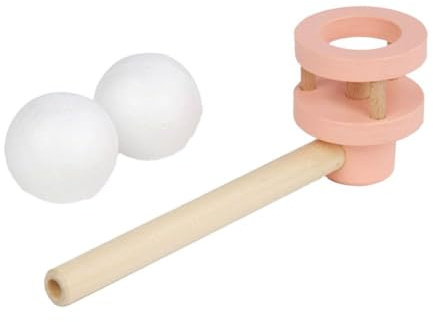Wooden Floating Ball Game Toy, Kids Hover Toy Floating Sphere Ball Blower, Capacity Lung BallBreathing Blowing Exerciser,