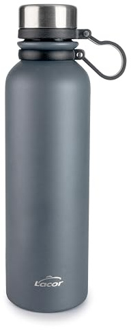 LACOR - 62667 - Bottiglia Termica Eira, 700 ml, Acciaio Inox 18/10, Doppia Parete, Mantiene la Temperatura per Ore, Borraccia Termica Ermetica, Senza BPA, Ideale per Viaggi e Uso Quotidiano, Argento