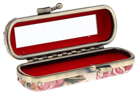 KTUXZCI Estuche Decorativo para Guardar pintalabios con Forro Flocado, Estuche para Joyas y Soporte para pintalabios, para Monedero con Espejo.