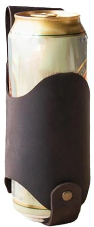 Ceinture de bouteille en cuir PU - Étui à boire étanche, sac de boisson | mains libres réglable, housse de canette de bière robuste | Accessoire de support extérieur portable pour hommes, garçons