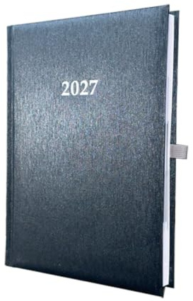 2027 Buchkalender Chefplaner A5 1 Tag 1 Seite auch sonntags anthrazit