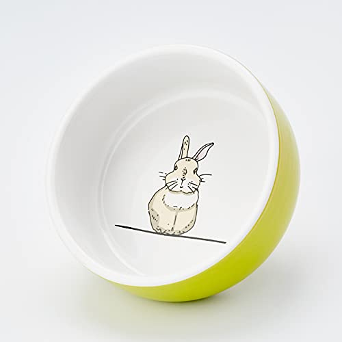 Nobby 73768 Ciotola in Ceramica Rabbit, Verde/Bianco
