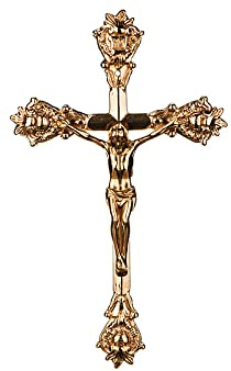 Artissimo Artikelnamn väggkors, kors krucifix mässing JESUS Kristus altarkors jesus på korset 33 cm