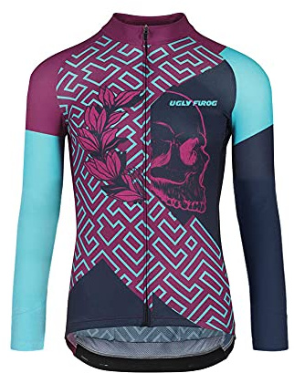 UGLY FROG Reißverschluss Lange Ärme Damen Jersey Enduro Motocross Atmungsaktives Material, Maximale Bewegungsfreiheit, Verlängerter Rücken Matrix Ridewear Erwachsene