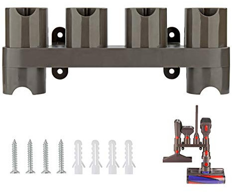 AINUO Wandhalterung Zubehörhalter für Dyson V15 V8 V7 V10 V11 SV10 SV11 Staubsauger Zubehör, Dyson Aufsatz Organizer Halter (6 Aufbewahrungsbuchsen)