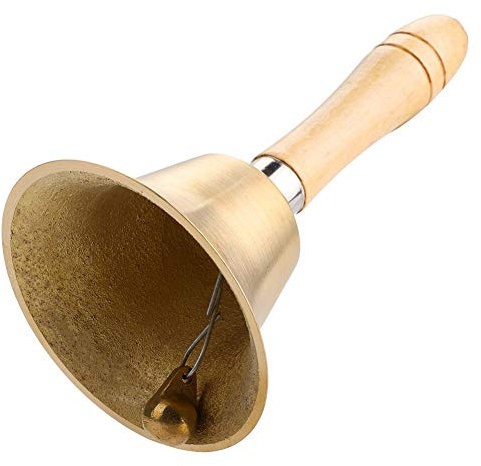 Campanillas de Metal, Campana de Mano con Mango de Madera Multifuncional portátil Adecuada para el Restaurante de recepción de la Escuela del mostrador del Hotel de Santa Claus
