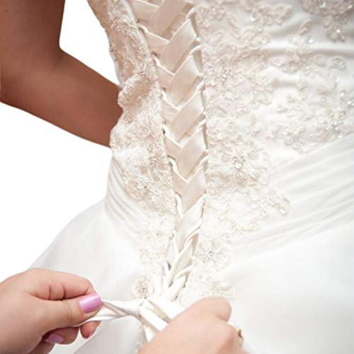 kdjsic Vestido de Novia de 118 Pulgadas Reemplazo de Cremallera Kit de Espalda de corsé Ajustable Corbatas de Cinta de satén con Cordones para Vestido de Noche de Banquete Nupcial