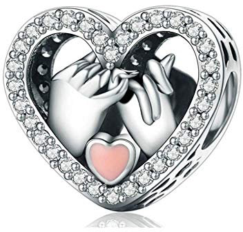 Annmors Charme Love Heart Charms-Anhänger 925 Sterling Silber Charm Bead Pendant für Europäische Armbänder und Halsketten