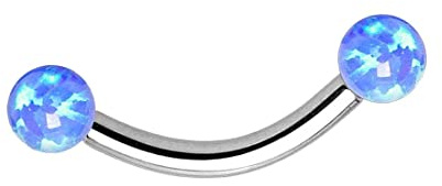 Taffstyle Piercing banane en acier chirurgical opale pour sourcils, tragus, hélix, lèvre, oreille, nez, parties intimes, Acier inoxydable acier inoxydable Opale synthétique