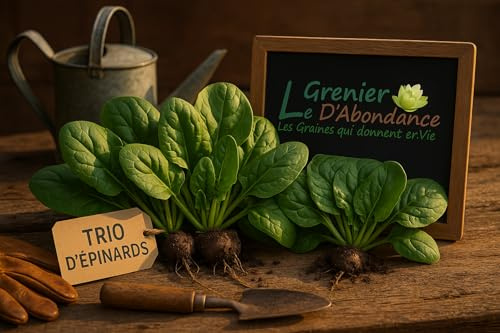 Massor av 650 graines à semer - Le Grenier d'Abondance - Trio d'Epinards - 3 sachets individuels
