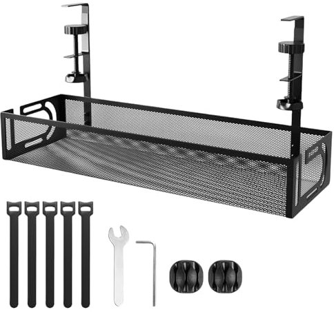 Plateau De Gestion des Câbles, Cable Management, Chemins De Câbles, Cable Management Bureau, Rangement Cable Bureau, Cache Cable Bureau, Organisateur De Câbles pour Ranger Les Câbles, Noir