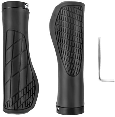 SyiXute 1 Par Puños de Manillar de Bicicleta,Asas Ergonómicas de Bicicleta,Antideslizante Caucho Bicicletas Manillar,22 mm Mango para Bicicleta para MTB,BMX,Montaña,Bici Plegables,Bicicletas Urbanas