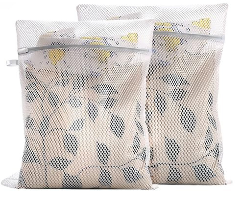 2 Piezas Bolsas de Lavadora 50 x 60 cm con Cremallera Duradera, Protección para Ropa Delicada, Ideal para Ropa Interior, Sujetadores, Blusas y Calcetines