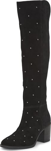 Lucky Brand Borah Studded Knee High Boot, Black, 7