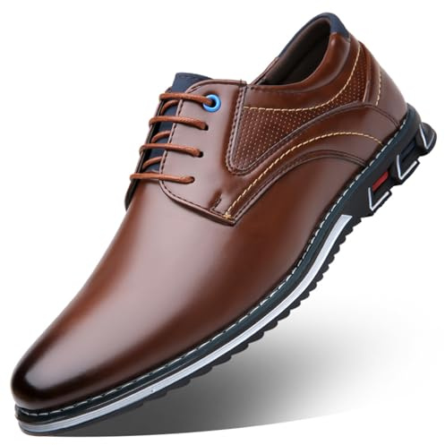 ZHNSHM Chaussures Oxfords et Derbies pour Hommes en Cuir Véritable Léger Durable Élégant et Confortable pour Mariage Bureau et Ville