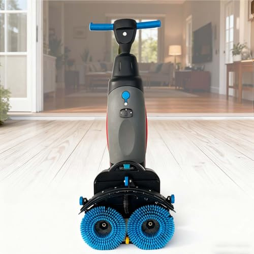 CUTANGELAR Máquina Fregadora De Suelos De Empuje Manual, Grado Comercial, Pulidora Multifuncional, Cabeza Giratoria 360°, 13000 Pies Cuadrados por Hora, Ideal para Supermercados, Aeropuertos(Gray)
