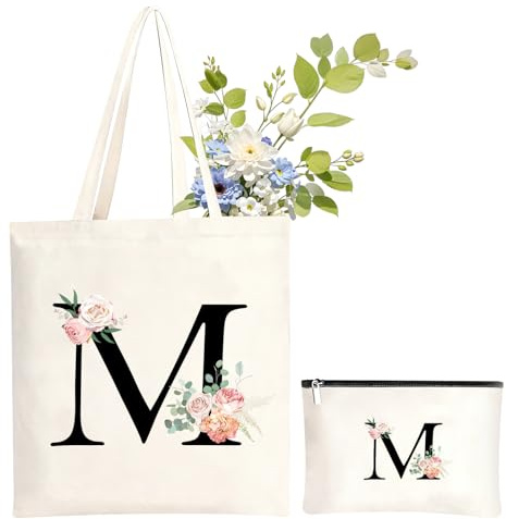 NHTJTHE Sac à provisions en toile avec fermeture éclair, sac en coton personnalisé, sac de courses en toile, cadeau pour femme, petite amie, maman, grand-mère, pour anniversaire-M
