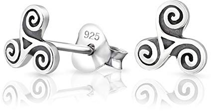 DTPsilver® Triskele Ohrstecker - Keltische Ohrringe - Ohrringe Keltisch - Keltischer Schmuck Damen - Wikinger Schmuck Damen