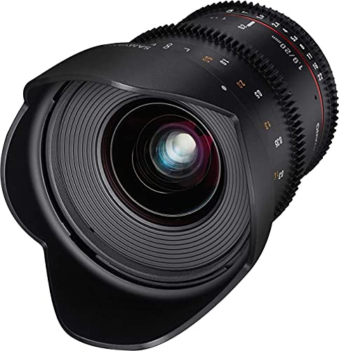 Samyang 20/1,9 Objektiv Video DSLR Nikon F manueller Fokus Videoobjektiv 0,8 Zahnkranz Gear, Weitwinkelobjektiv schwarz