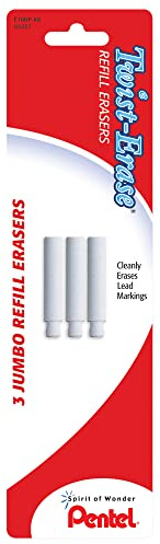 Pentel Borradores de recambio Twist-Erase, cantidad 1, paquete de 3