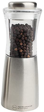 T&G 11717 CrushGrind Apollo Clear Acrylic and Stainless Steel Pepper Mill, 15 cm